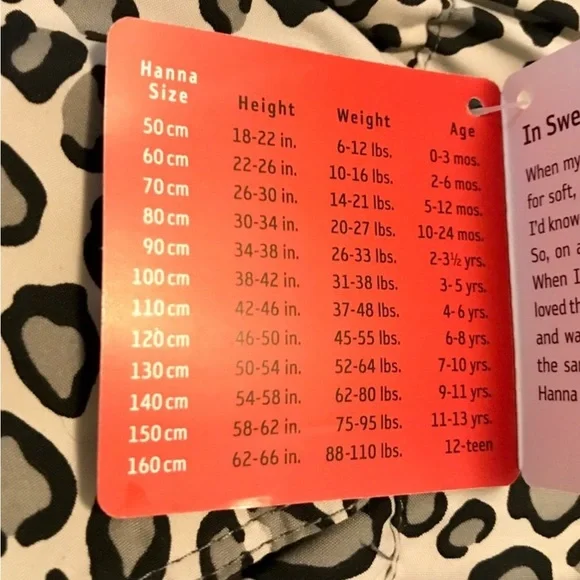 Hanna Anderrson Girls Leopard Print Snow Pants Size 110 (4-6) - Picture 4 of 4